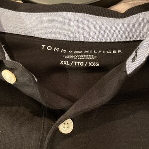 Tommy Hilfiger Black Button-Front Polo